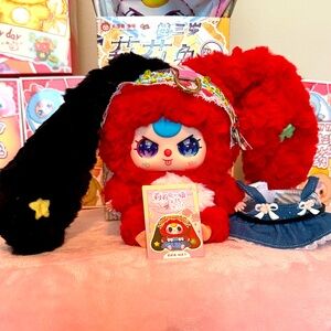 💜 RARE EYES 💙 BABY THREE (Lily Rabbit Town) Plush Pendant swapable face/clothes